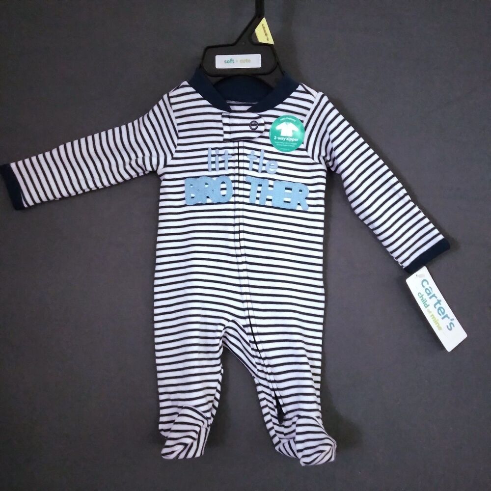 Carters Preemie Little Brother Baby Boy Sleeper Outfit Romper Cotton Reborn Doll